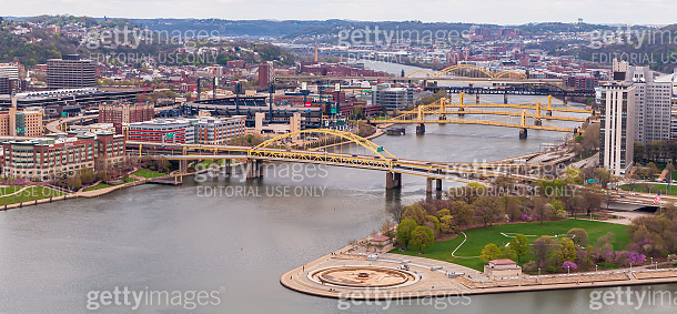 Downtown Pittsburgh and the three rivers on a spring day (1312030356 ...