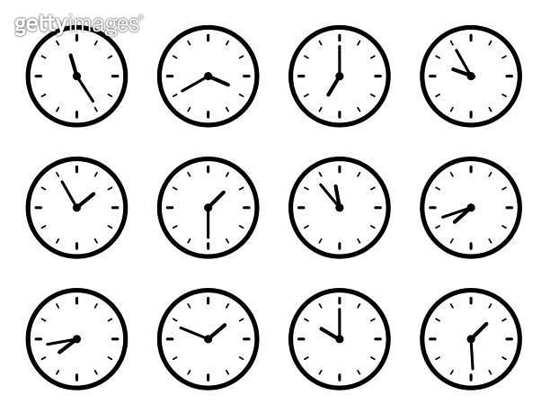 Clock Time Difference Set - Vector Illustration. Different Timezones ...