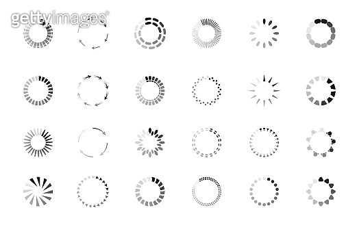 Updated progress circle bar set icon vector. Loader symbol button. Load ...