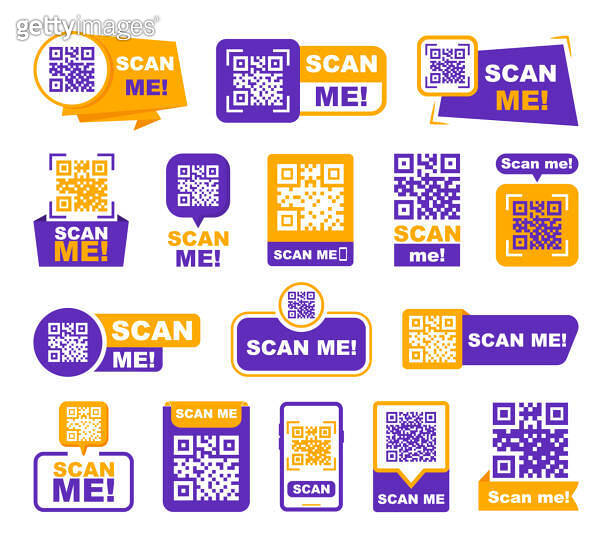 QR codes for smartphone. QR code with inscription scan me with ...