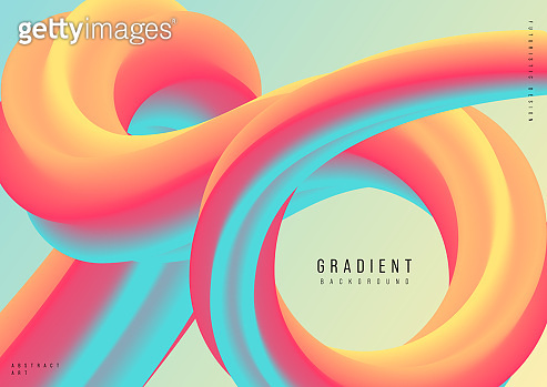 Abstract fluid dynamic with colorful gradient background modern art ...