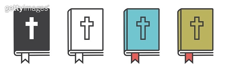 Key Scripture Icons Christian bible icon vector, bible symbol in line style, book vector ...