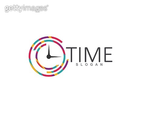 time or clock abstract logo idea, business clock symbol, vector icon ...