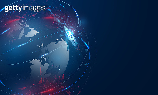 abstract world computer data technology communication concept vector ...