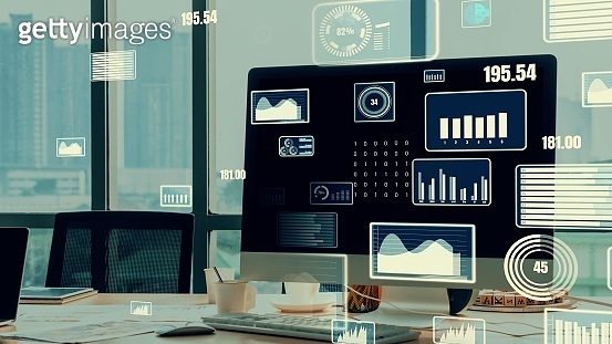 Business visual data analyzing technology by creative computer software ...