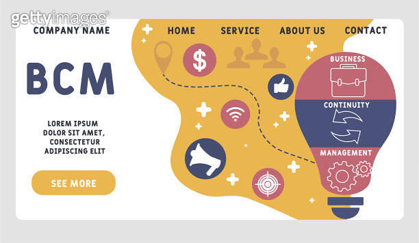 Vector website design template . BCM - Business Continuity Management ...