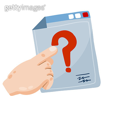 Question mark on web page. Problem with Internet. Request an action on ...