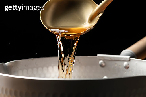 Making soup stock for Japanese cuisine