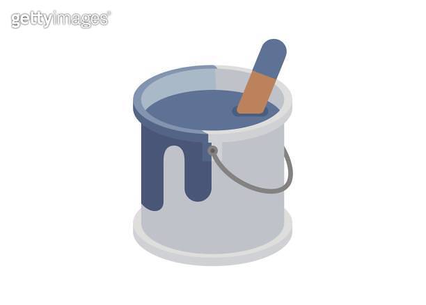 Paint can. Simple flat isolated illustration 이미지 (1360282840) - 게티이미지뱅크