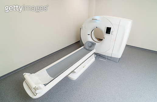 CT - Computerized tomography scan device in hospital. Medical equipment ...