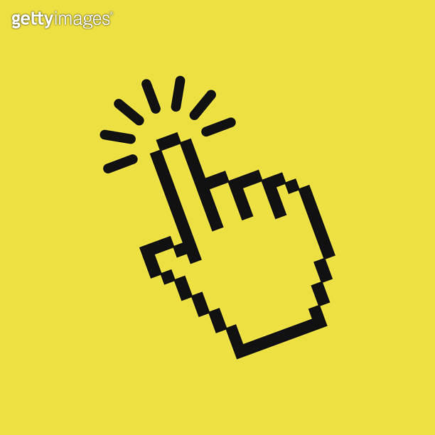 Computer hand cursor click, Hand pointer clicking effect, vector ...