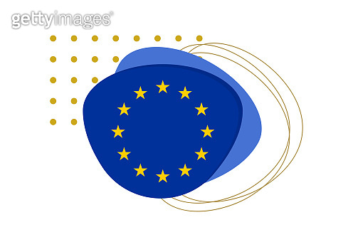 EU flag icon or badge. European union emblem with abstract background ...