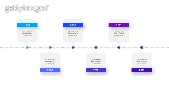 Project Time Line Banner Six banners for business presentation. Process visualization or ...