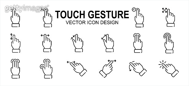 Simple Set of finger touch gesture Related Vector icon user interface ...