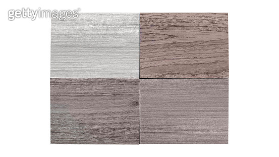 top view of samples of veneer wooden series consists of oak, douglas ...