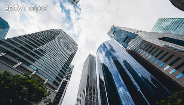 High Rise Financial High rise financial buildings in Singapore 이미지 (1345927218) - 게티이미지뱅크
