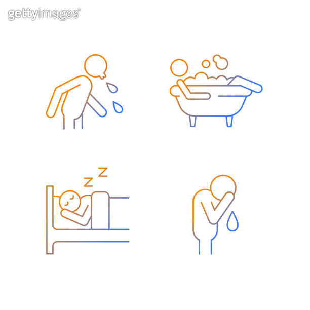 Human actions gradient linear vector icons set 이미지 (1343815550) - 게티이미지뱅크