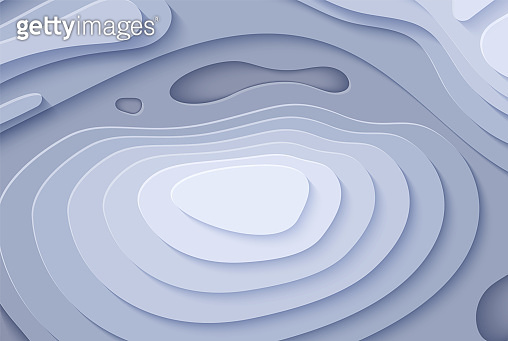 Topographic map in paper cut style. 3d abstract background with cut out ...