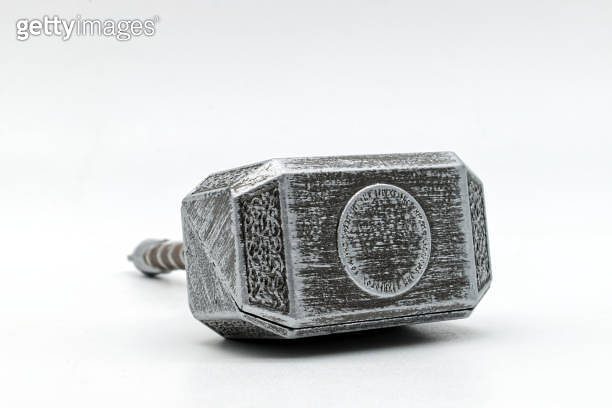 Hammer of Thor, Mjolnir, isolated on white background. The mythical ...