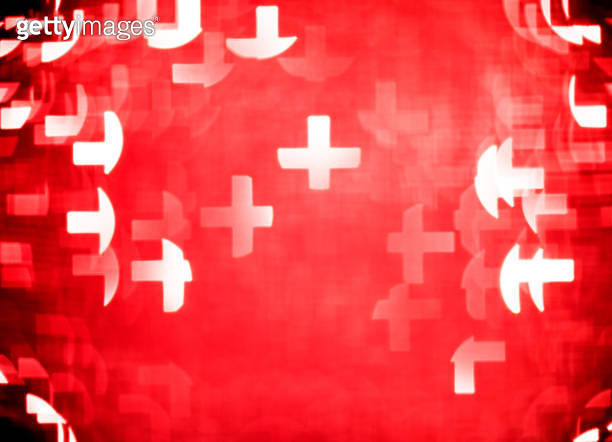 Defocused background with plus sign 이미지 (1358177203) - 게티이미지뱅크