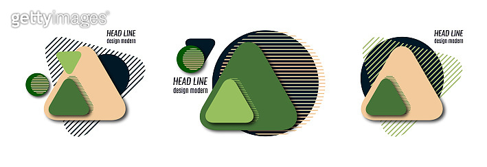 Set of logos with speed lines in the shape of a circle and a triangle ...
