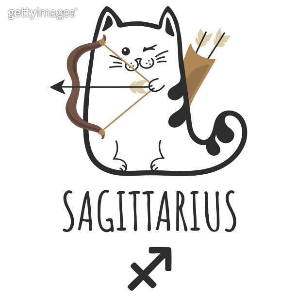 Sagittarius sign of the zodiac, Cat zodiac, Astrological Sign. Cat