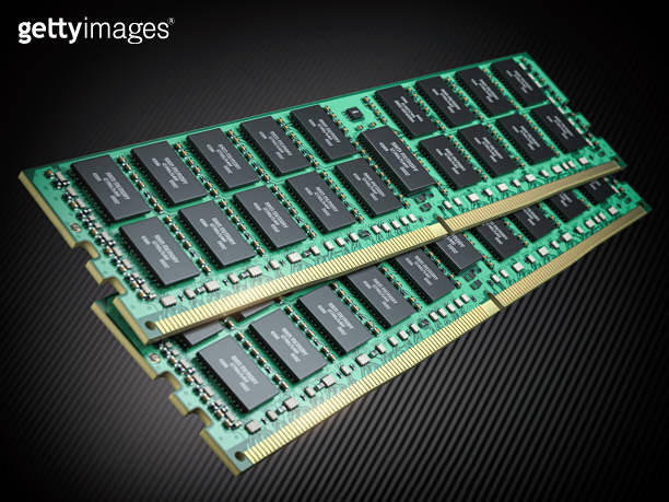DDR ram computer memory modules on black background. 이미지 (1319625365 ...
