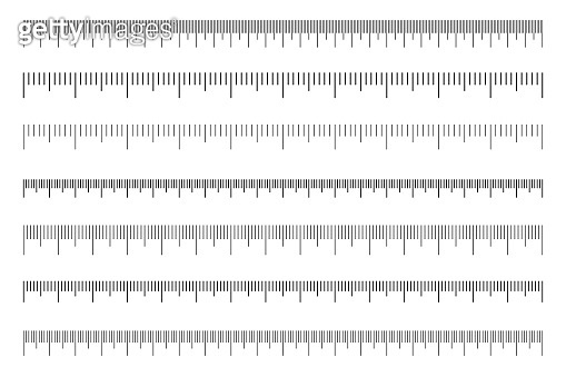 Scale of ruler set. Horizontal measuring chart with centimeters and ...