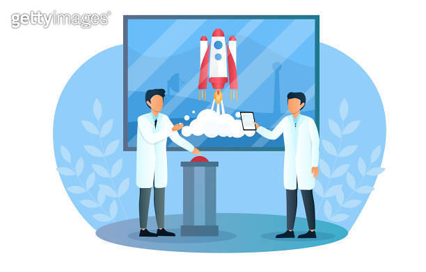 Scientists Making Rockets Two male scientists are launching a rocket together 이미지 (1306325901 ...
