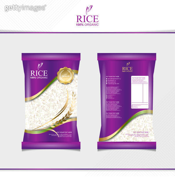 Rice food or thai food, package, banner and poster template vector