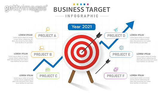 Infographic Modern Target diagram with project description. (1303991862 ...