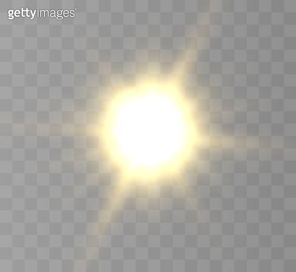The bright sun shines with warm rays, vector illustration 이미지 ...