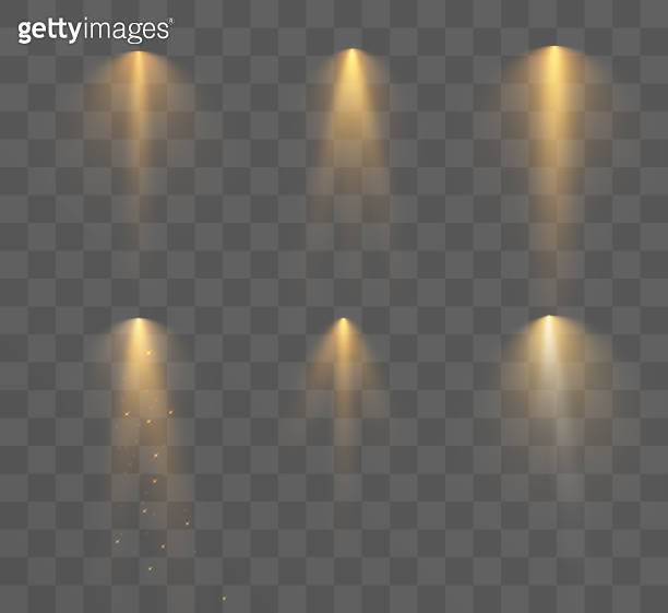 Realistic collection of bright light effects, sparkling stars on ...