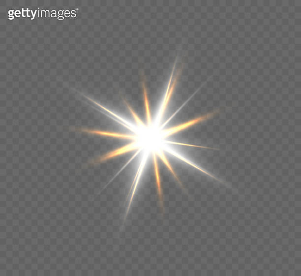 A bright flash of light flickering on a transparent background, for ...