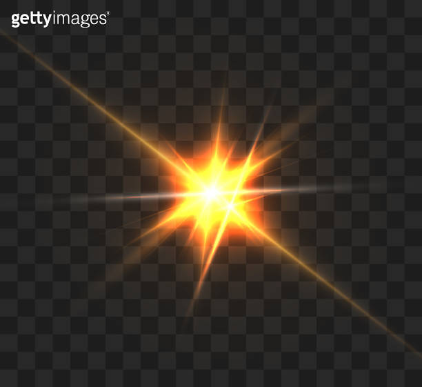 A bright flash of light flickering on a transparent background, for ...