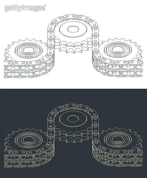 Double chain drive drawings 이미지 (1310171675) 게티이미지뱅크