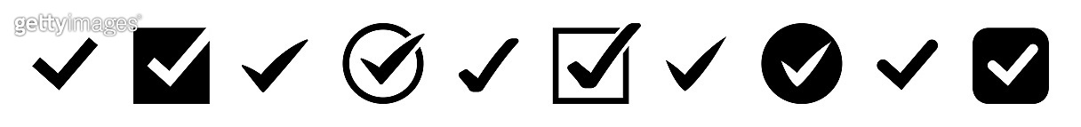 Check mark vector icon. Check mark set on white background. Confirm ...