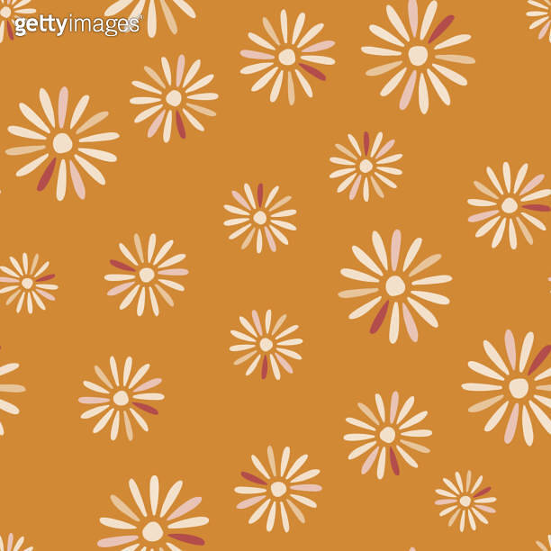 Bloom seamless pattern in botanic style with random white abstract ...