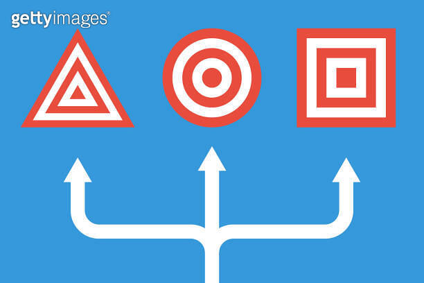 Way Until Target three different target, choosing own way vector concept (1314788369 ...