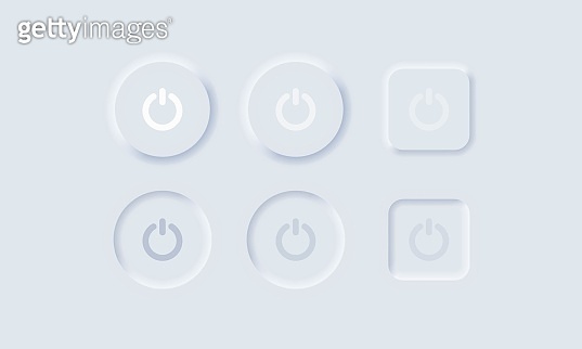 Power on off user Interface. Neumorphism icons. Power icon. On off ...