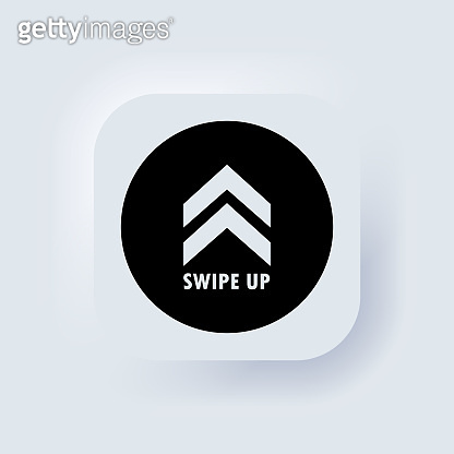 Swipe up icon. Social media button. Scroll pictogram. Arrow up logo ...