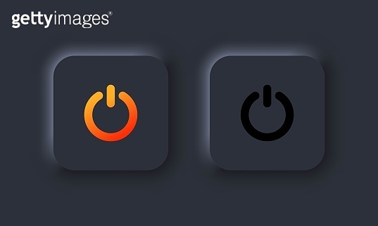 Power icon in neumorphism style. Power on off user Interface. On off ...