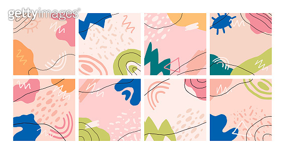 Big set of creative abstract backgrounds with copy space for text. Hand ...