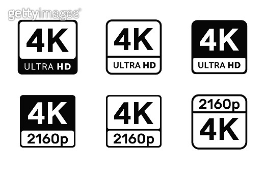 4K Ultra HD symbol, High definition 4K resolution mark, UHD - 2160p ...
