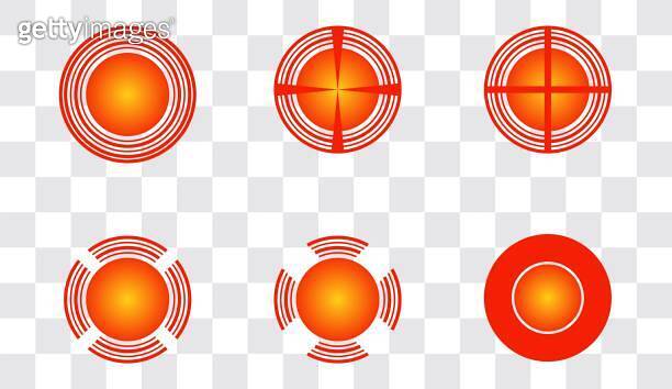 Point pain Pain localization mark Set of abstract symbols of pain Red ...