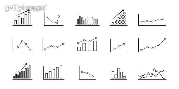 black white chart business analysis down stock vector... Financial business diagram, charts, numbers. Vertical bar, line and pie ...
