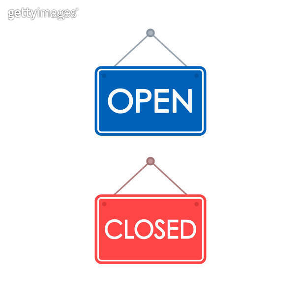 Business signboard Open and Closed icon set, vector illustration 이미지 ...
