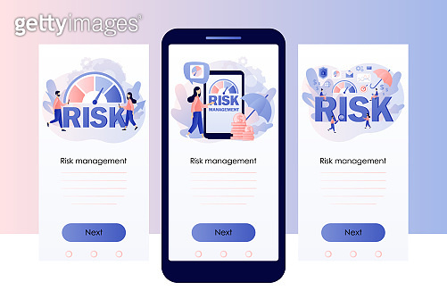 Risk management. Risk assessment. Risk levels knob. Business concept ...