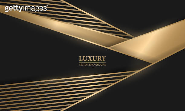Abstract black and gold lines and shapes luxury background 이미지 ...