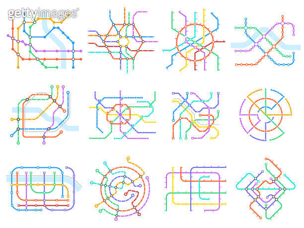 Subway underground scheme, public transportation metro tube maps ...
